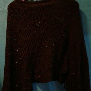 Black sequin shawl/poncho